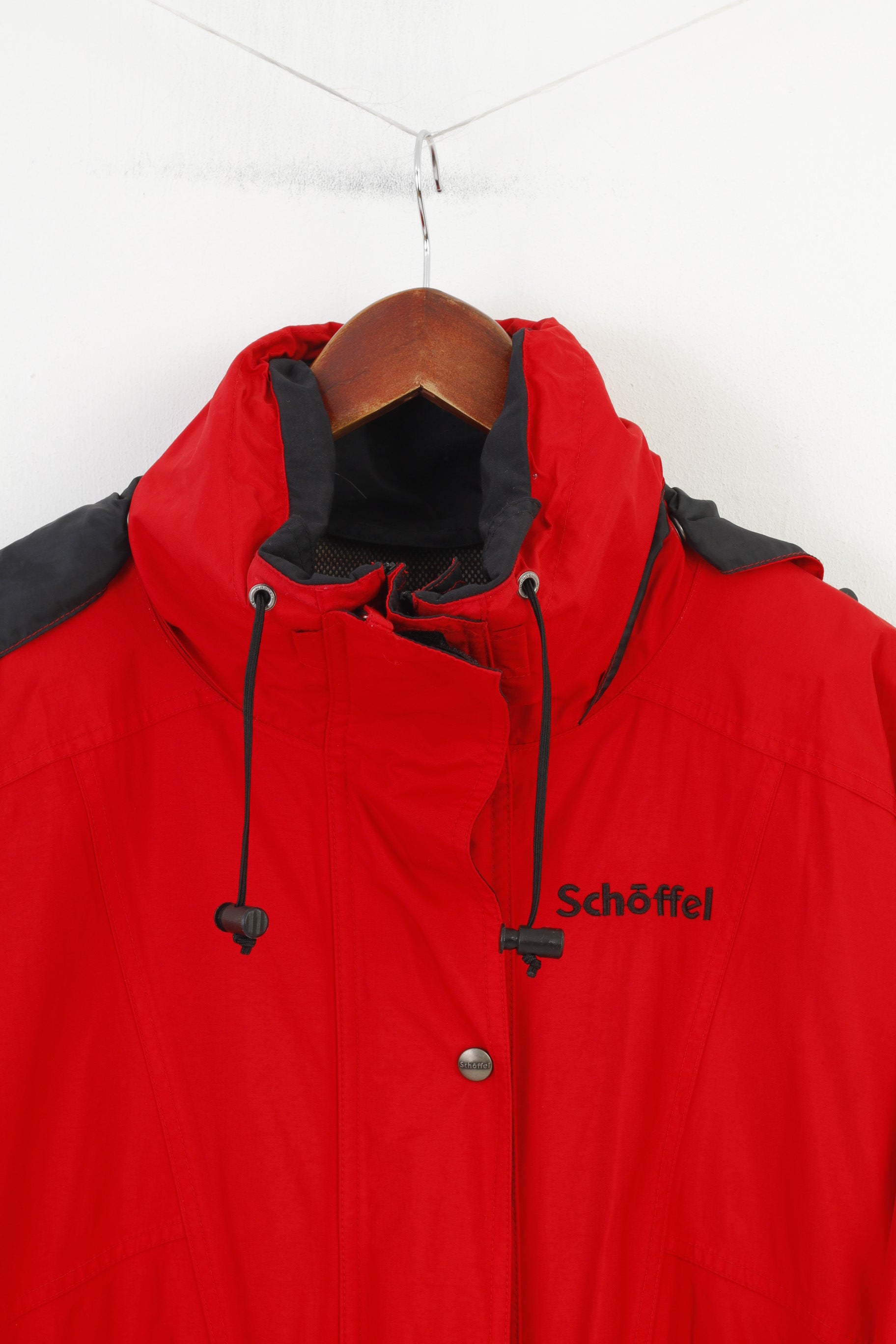Schoffel Woman 16 XL Jacket Red Full Zipper Hood  Nylon Venturi Vintage Waterproof Top