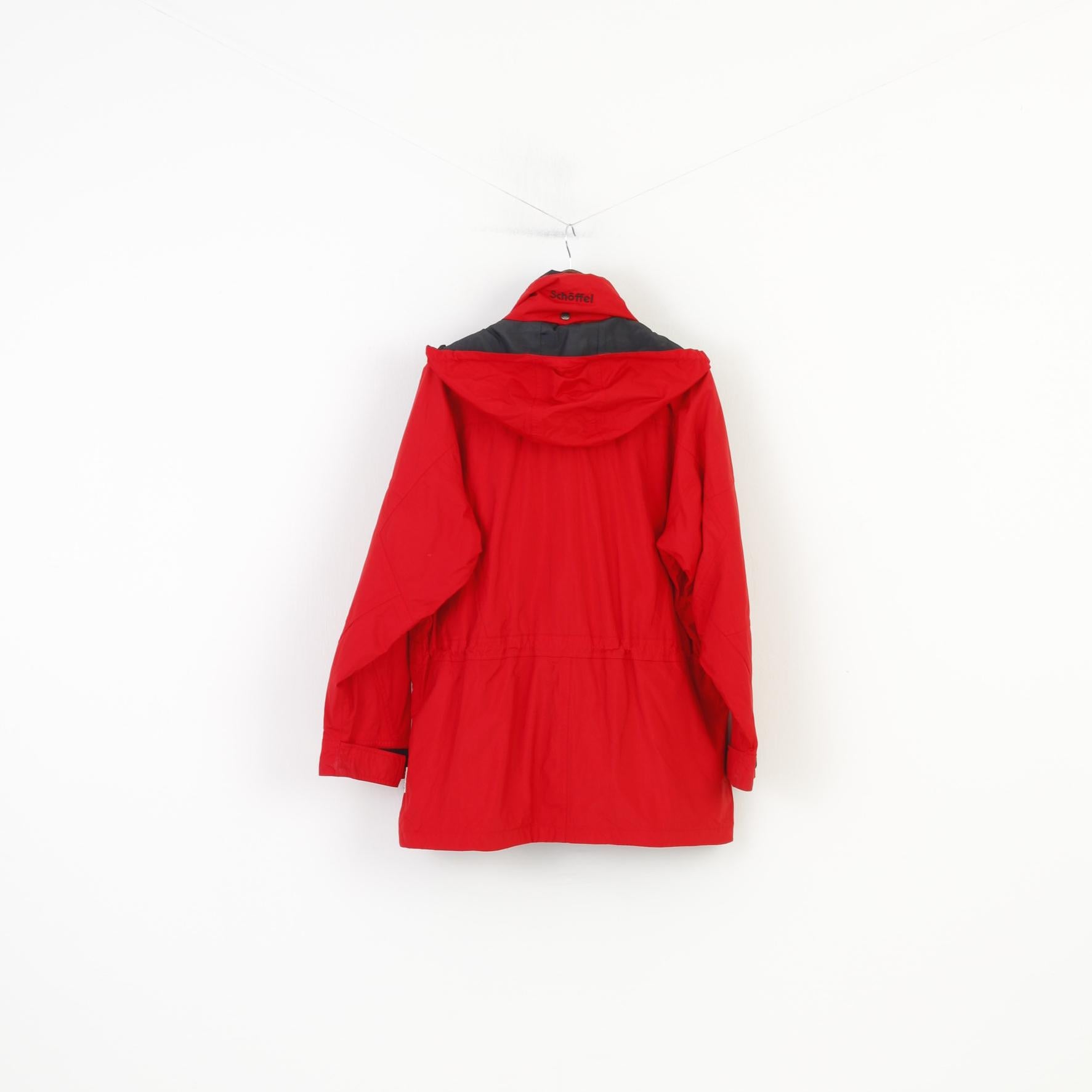 Schoffel Woman 16 XL Jacket Red Full Zipper Hood  Nylon Venturi Vintage Waterproof Top