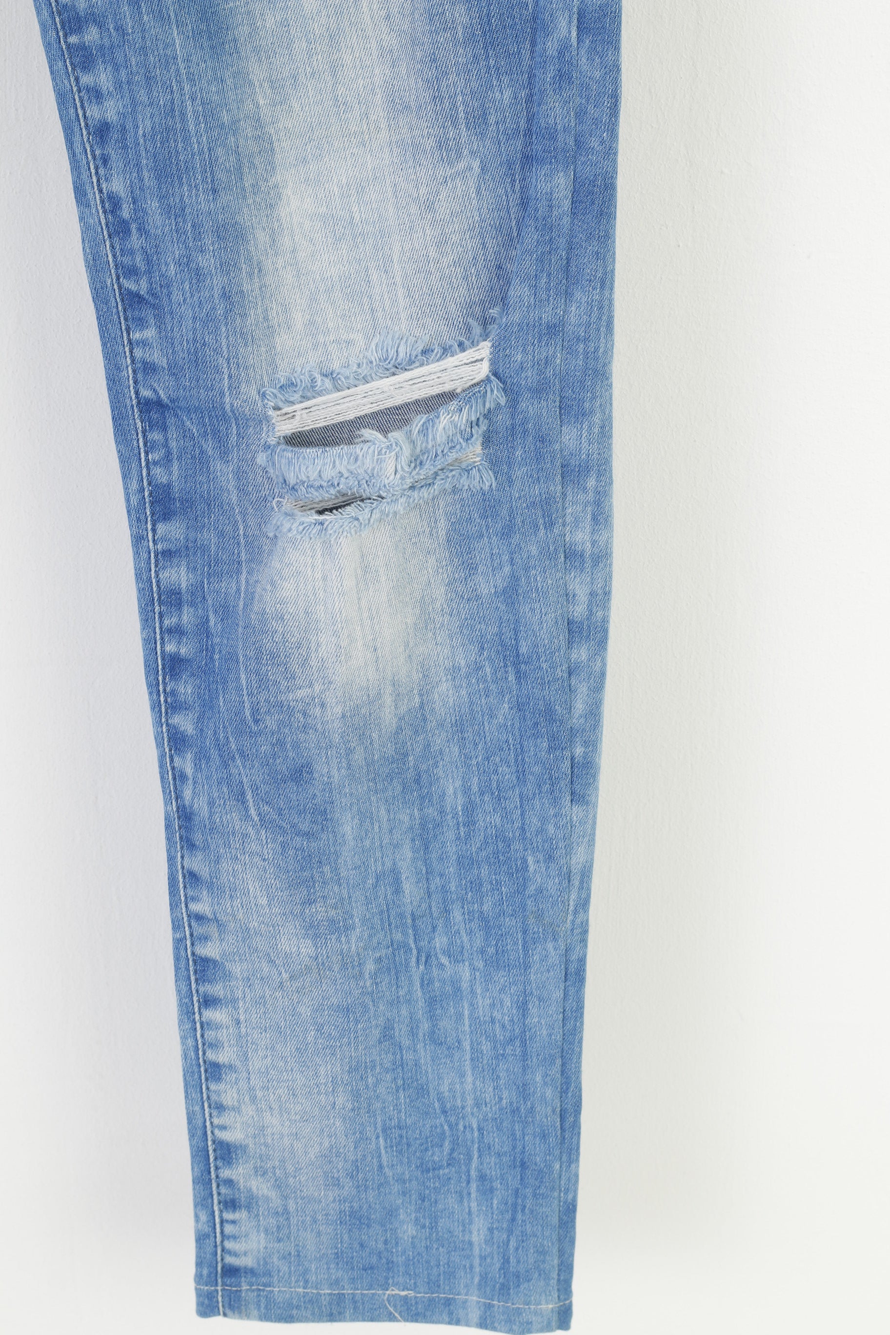 Cipo & Baxx Woman 30 Trousers Jeans Blue Ripped Cotton Low Waist Pants