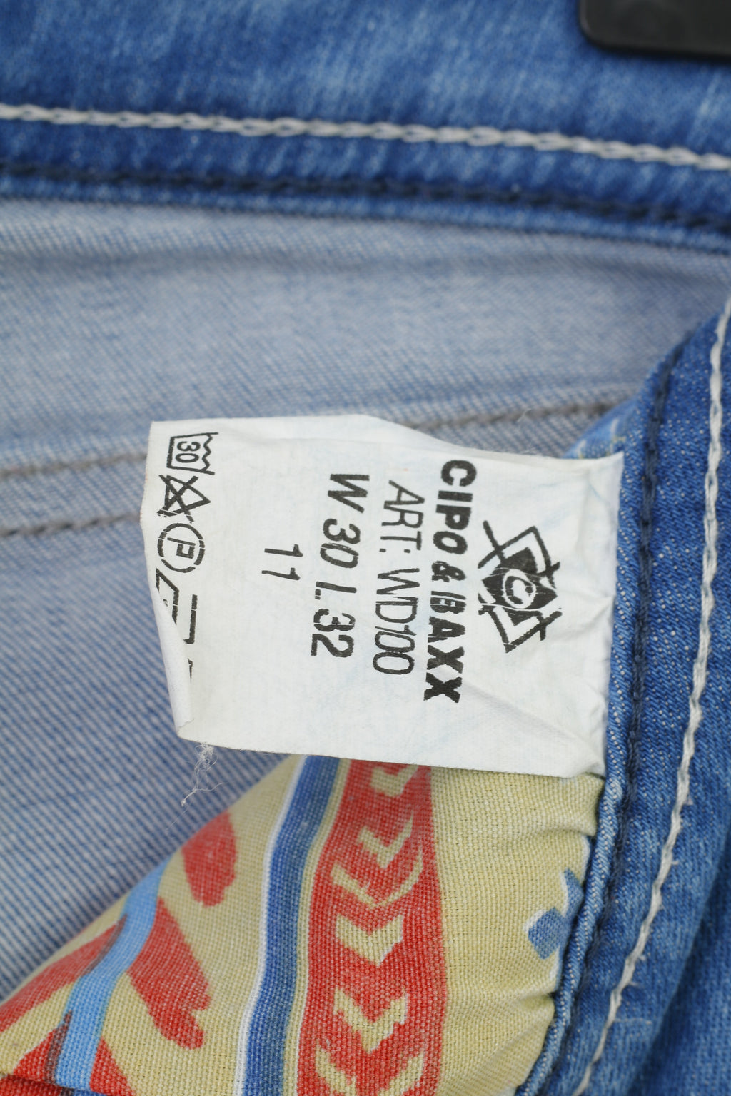 Cipo & Baxx Woman 30 Trousers Jeans Blue Ripped Cotton Low Waist Pants