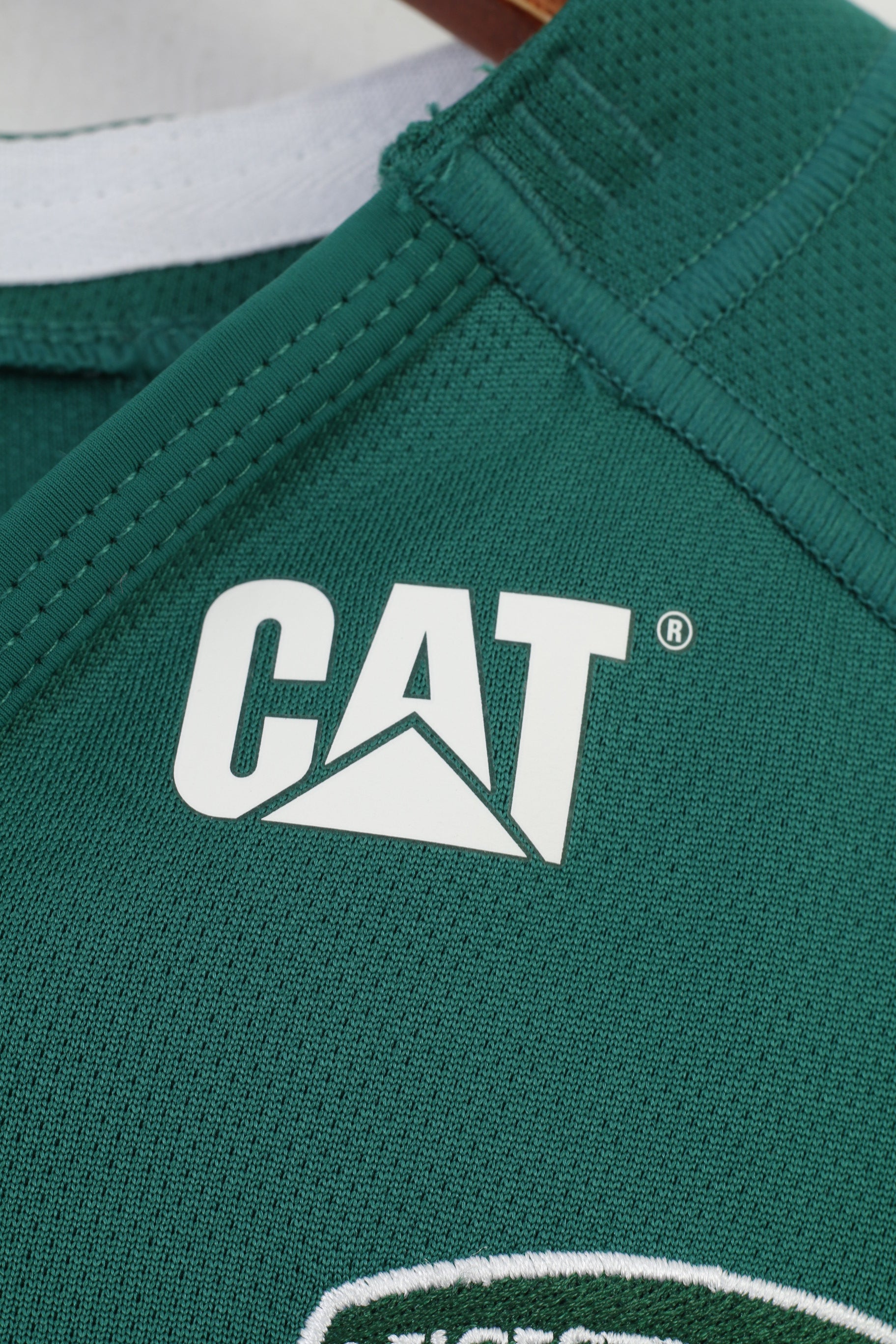 Canterbury Men M T-Shirt Green Sport Training Vintage Leicester Tigers 1880 CAT Top