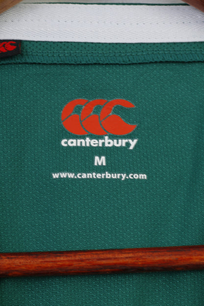 Canterbury Uomo M T-shirt Verde Sport Training Vintage Leicester Tigers 1880 CAT Top