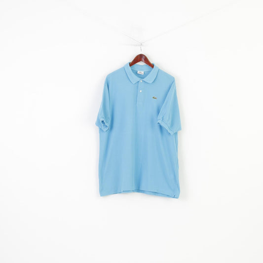 Lacoste Men 8 XL Polo Shirt Blue Short Sleeve Collar Cotton Vintage Top