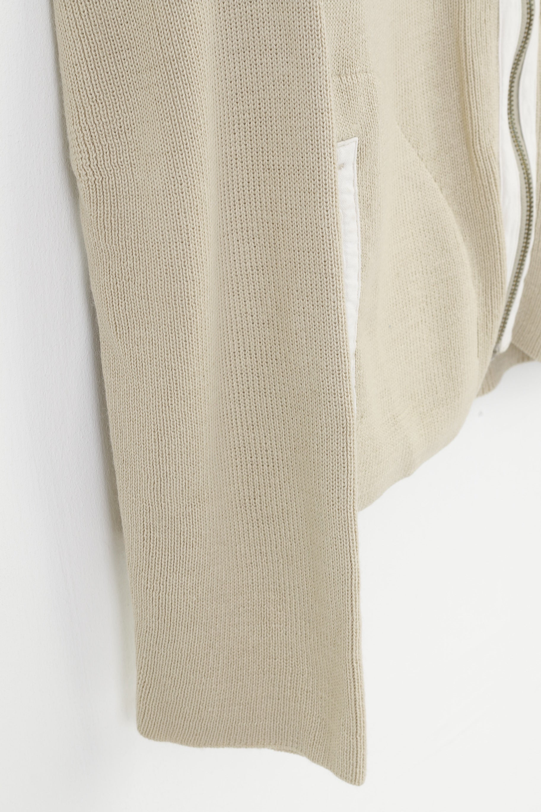 Helly Hansen Men M Sweater Beige Sport Full Zipper Beige Acrylic Wool Outdoor Top