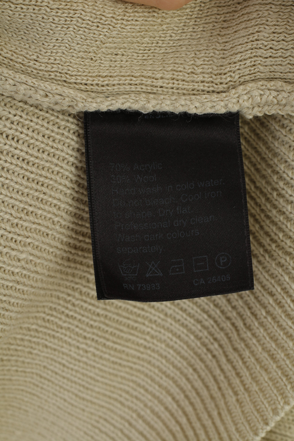 Helly Hansen Men M Sweater Beige Sport Full Zipper Beige Acrylic Wool Outdoor Top