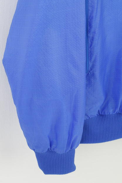 Rukka Hommes Chemise Bleu Col V Sport Manches Longues Brillant Vintage Outdoor Sportswear Top