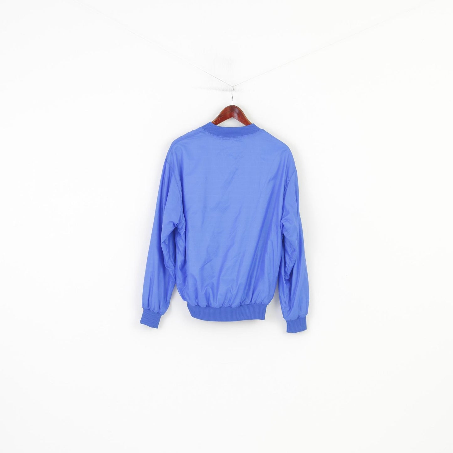 Rukka Men S Shirt Blue V Neck Sport Longsleeve Shiny Vintage Outdoor Sportswear Top