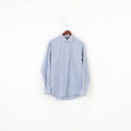 Polo by Ralph Lauren Men 34 16.5 Casual Shirt Striped Blue Fit Classic Cotton Long Sleeve Top