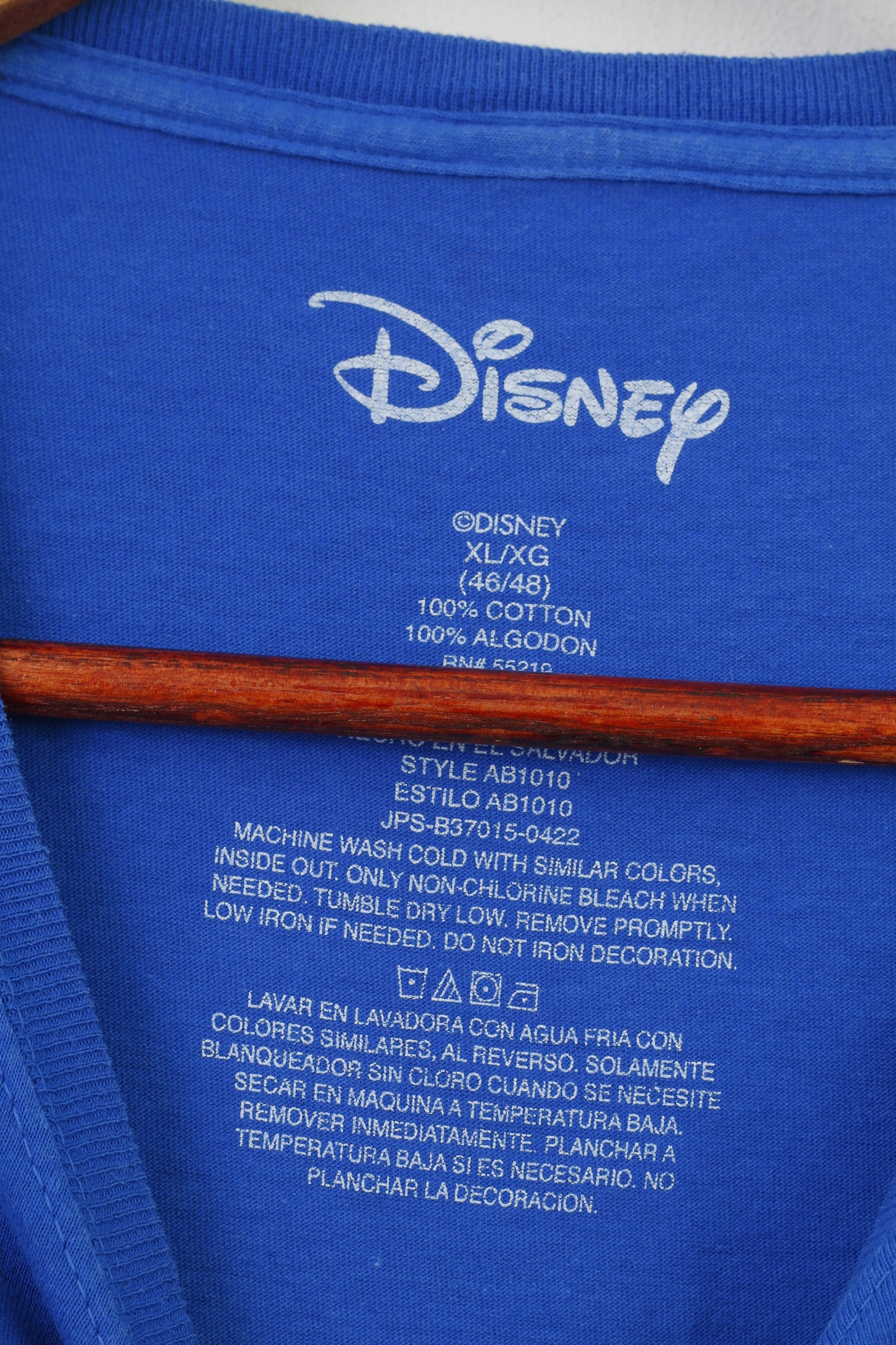 Disney Men XL T-Shirt Blue Crew Neck Short Sleeve Mickey Mouse Florida Cotton Vintage Top