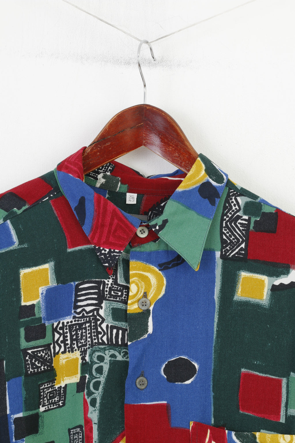 Seiden Sticker Men XL Casual Shirt Multi Color Geometric Print Long Sleeve Classic Top