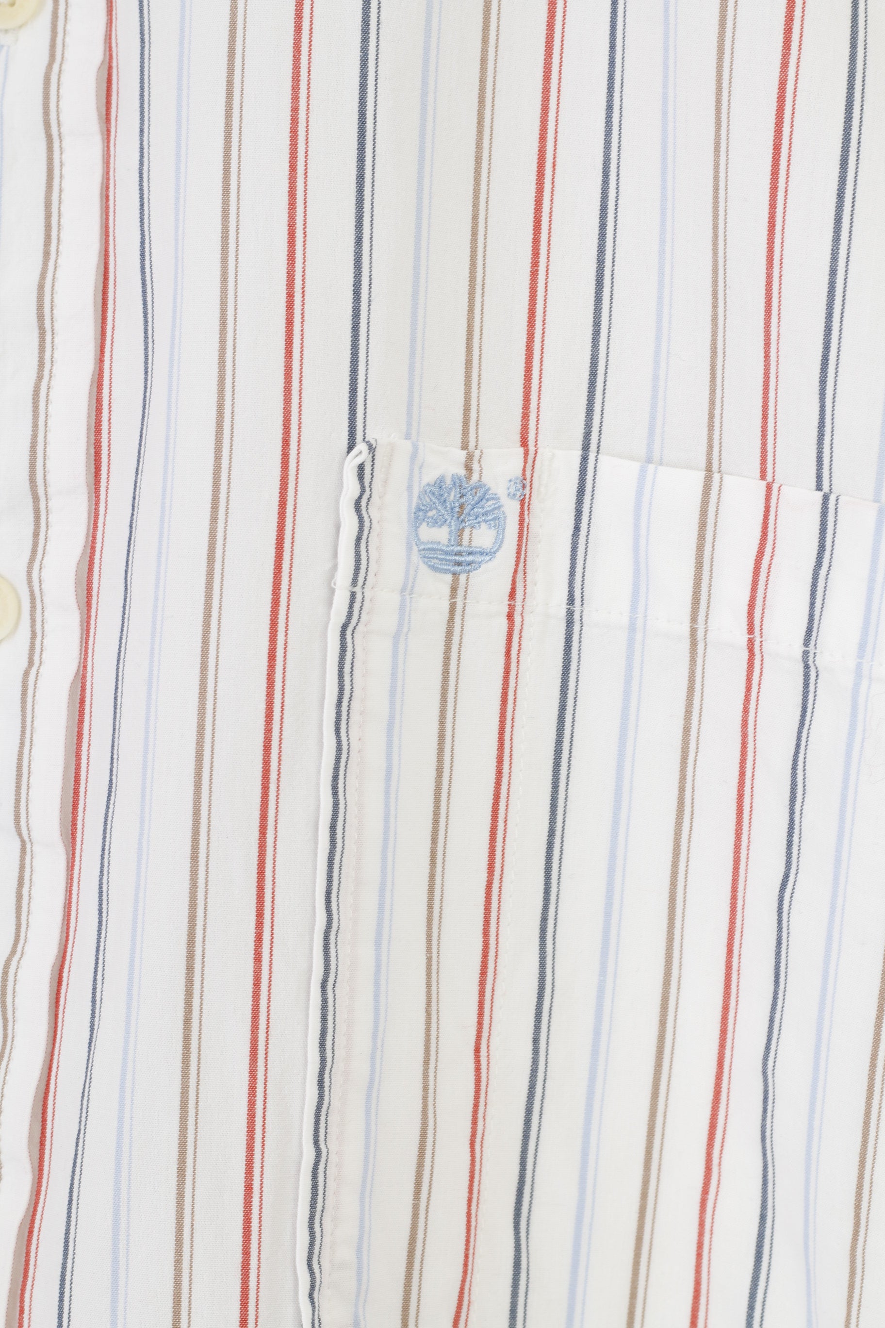 Timberland Men XL Casual Shirt Striped Long Sleeve Cotton Classic White Top