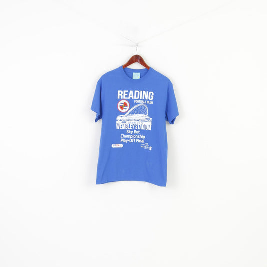 Wembley Men M T-Shirt BLue Football Club Reading Vintage Sport Cotton Top