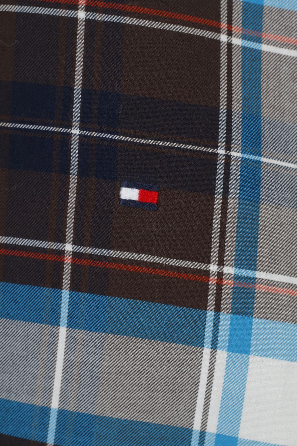 Tommy Hilfiger Men M Casual Shirt Navy Checkered Custom Fit Long Sleeve Cotton Top