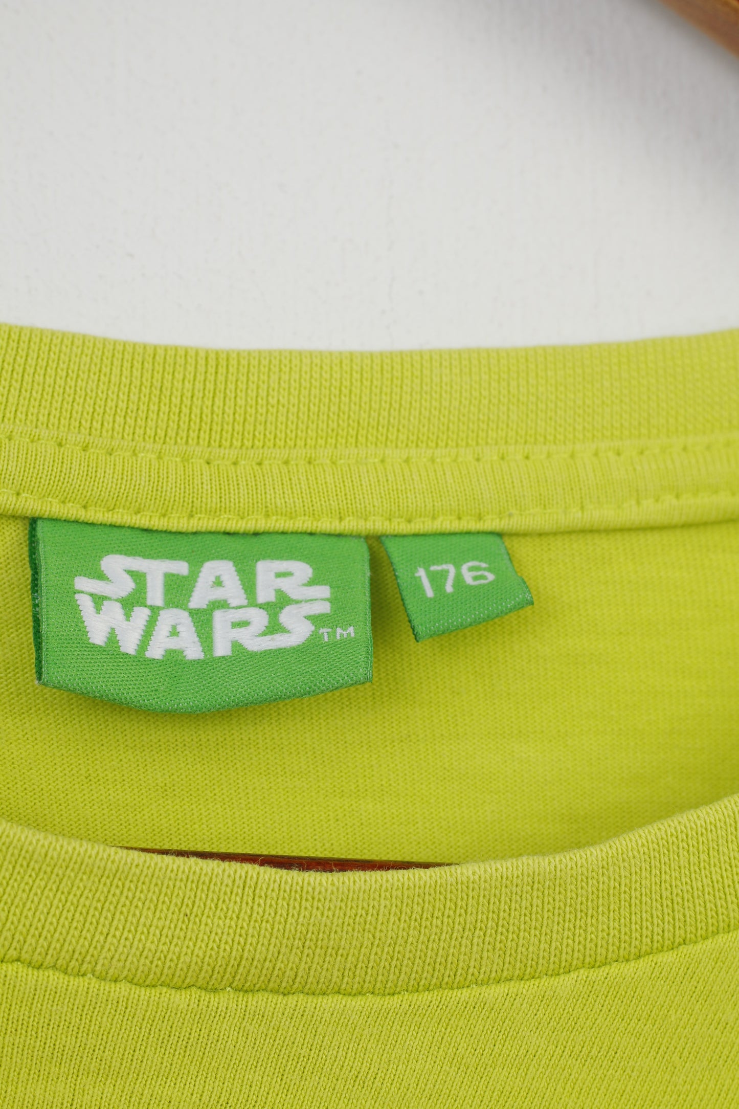 Star Wars Boys 176  S Long Sleeved Shirt Lime The Cone Wars Yoda Crew Neck Sport Top