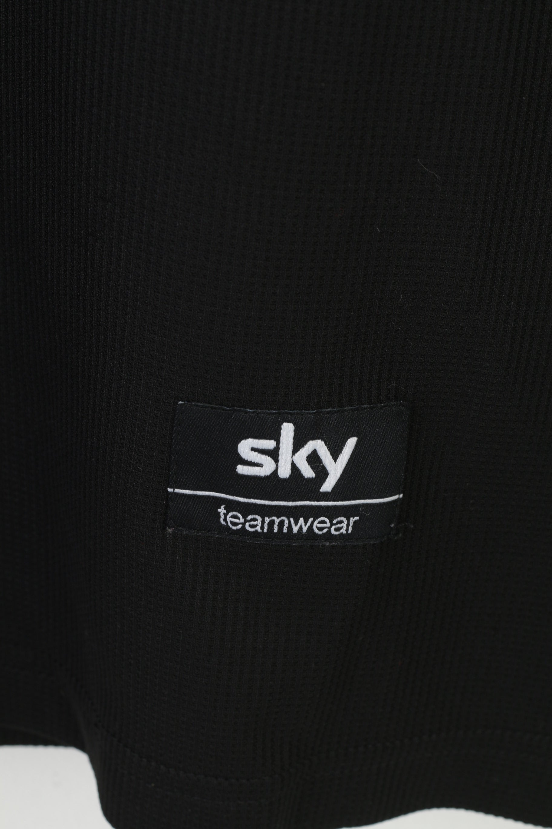 3 Stars Women 36 T-Shirt SKY Black Mesh Sport Crew Neck Stretch Vintage Top