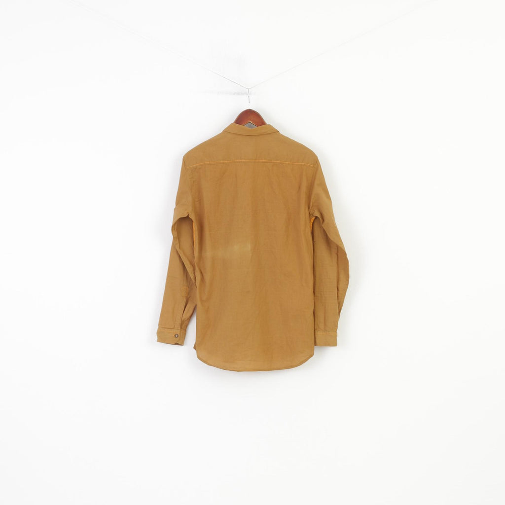 The Zinc Clothing Company Chemise décontractée à manches longues pour homme Marron Orange Coton Inde Haut classique