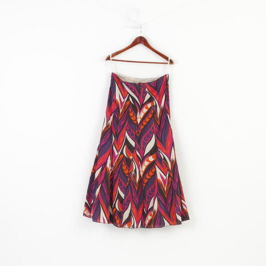  NEW Principles Women 38 Skirt Flared Purple Cotton Maxi  Vintage Zipper 