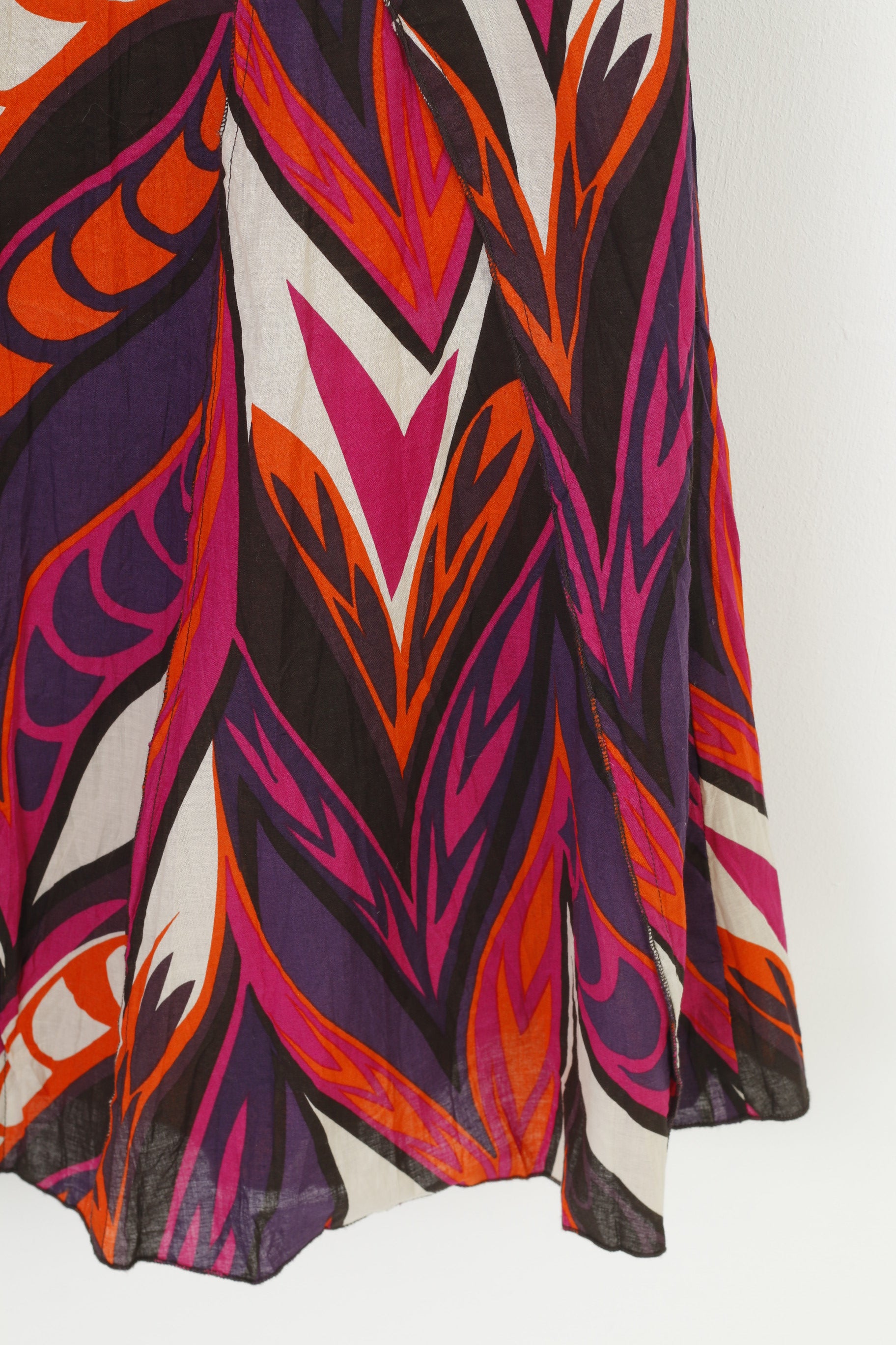 NOUVEAUX Principes Femmes 38 Jupe Évasée Violet Coton Maxi Vintage Fermeture Éclair