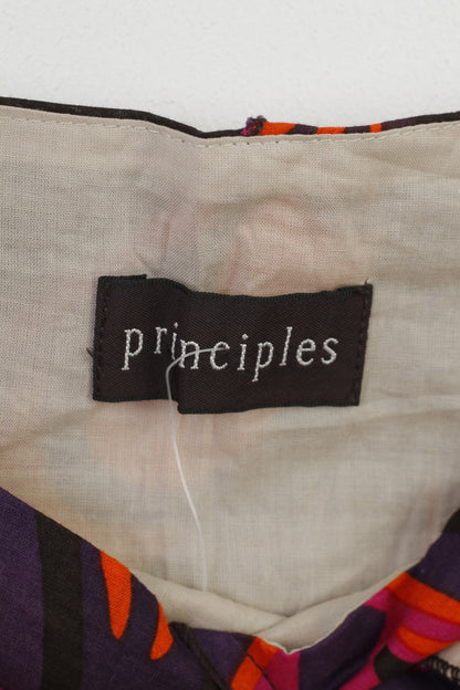 NEW Principles Women 38 Skirt Flared Purple Cotton Maxi  Vintage Zipper