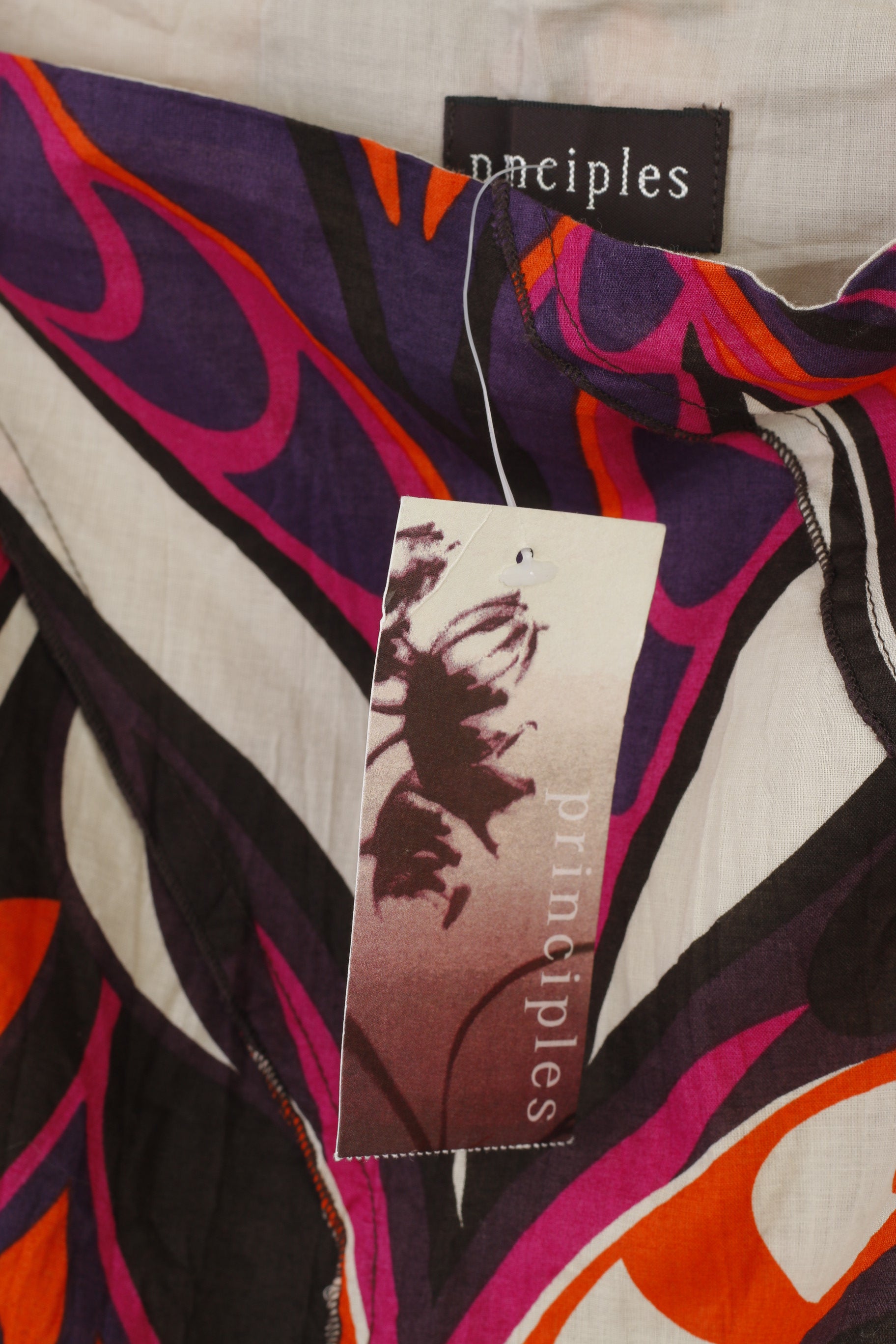 NOUVEAUX Principes Femmes 38 Jupe Évasée Violet Coton Maxi Vintage Fermeture Éclair