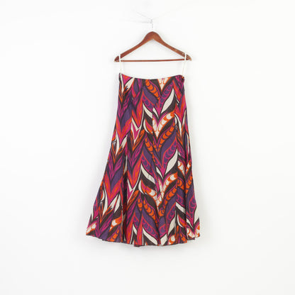 NEW Principles Women 38 Skirt Flared Purple Cotton Maxi  Vintage Zipper