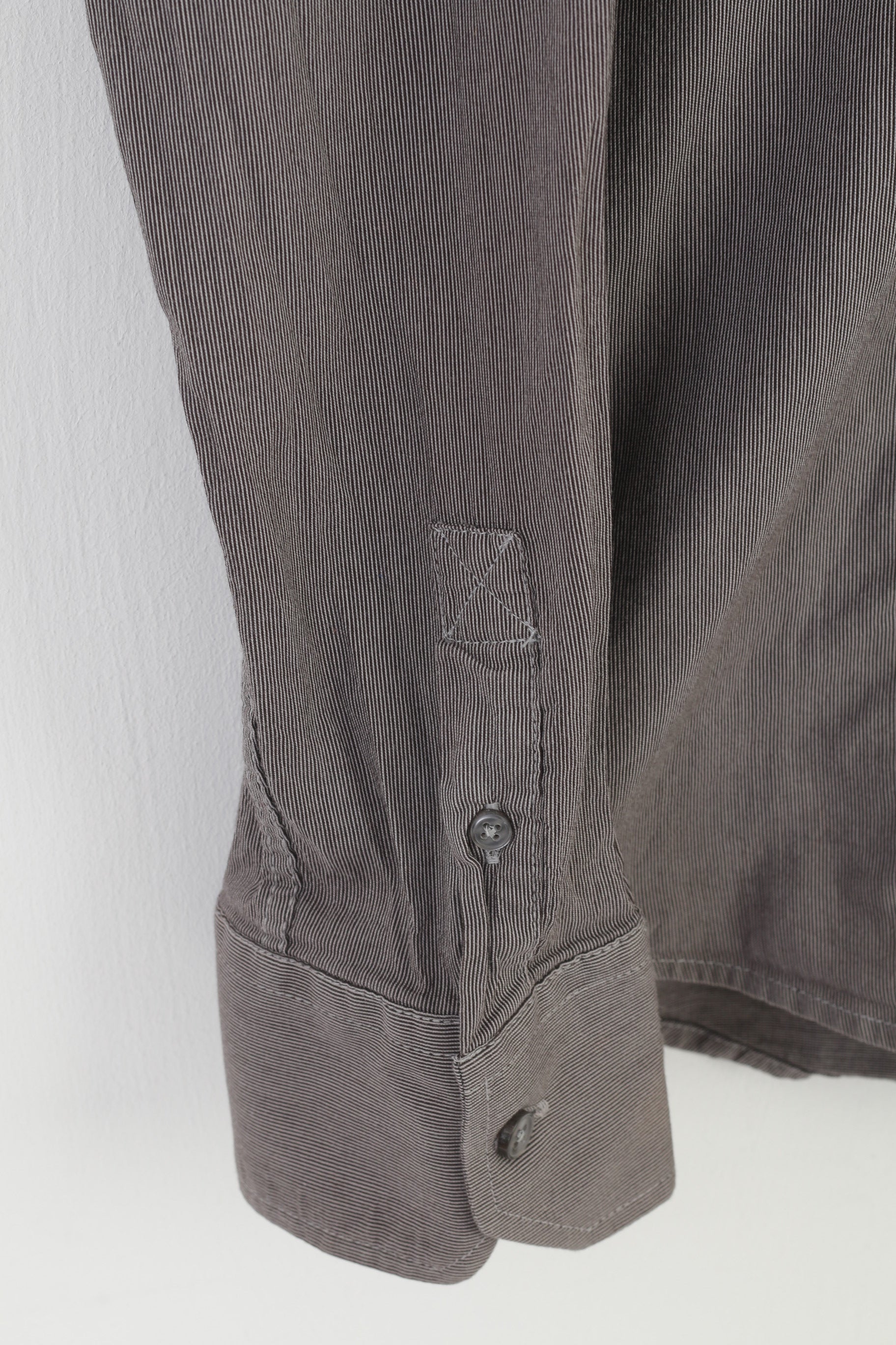 River Island Camicia casual XL da uomo Top classico in cotone a maniche lunghe a righe nere