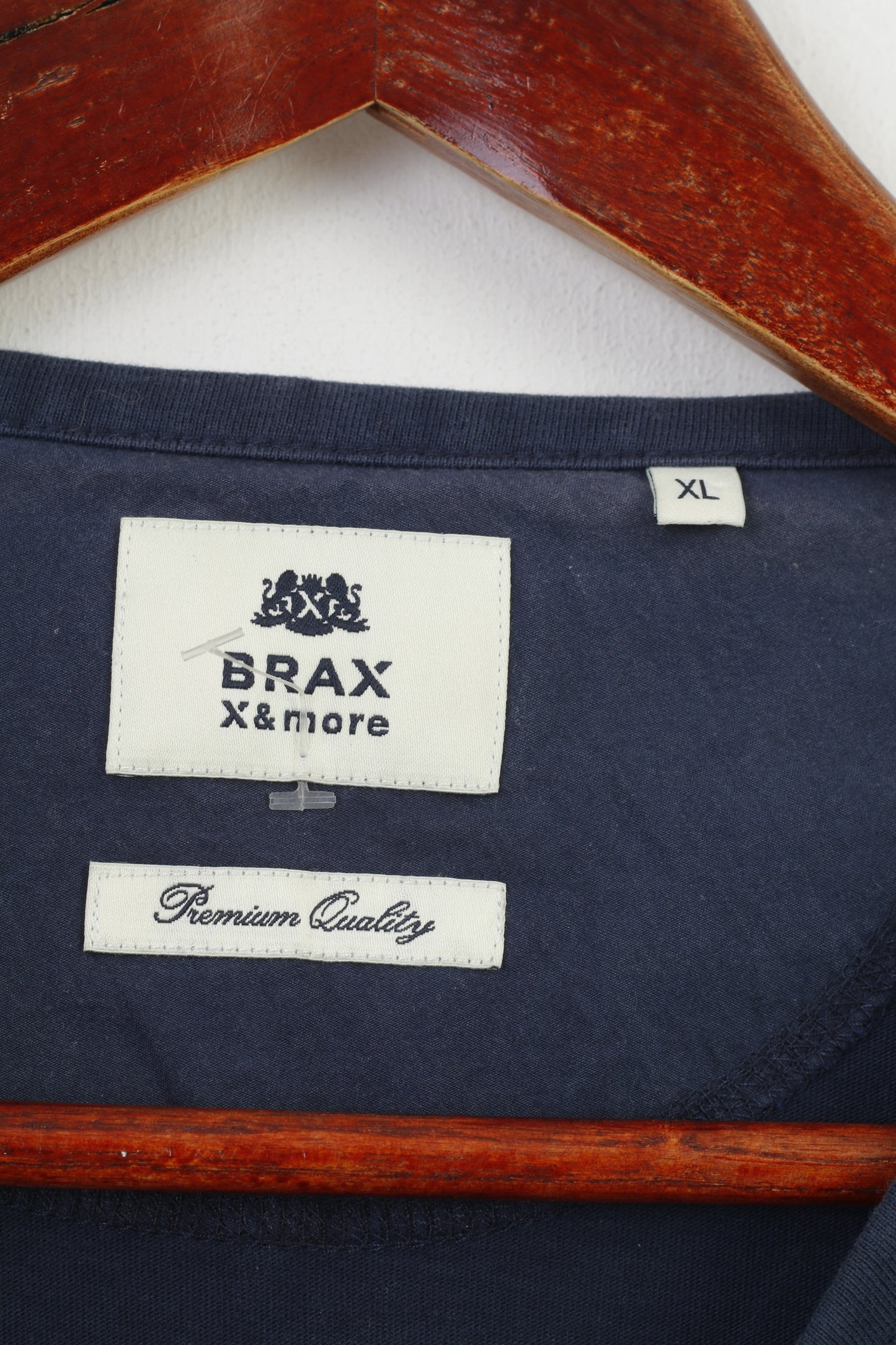 Brax &amp; More Chemise XL pour homme Bleu marine à manches longues et col rond Sport classique