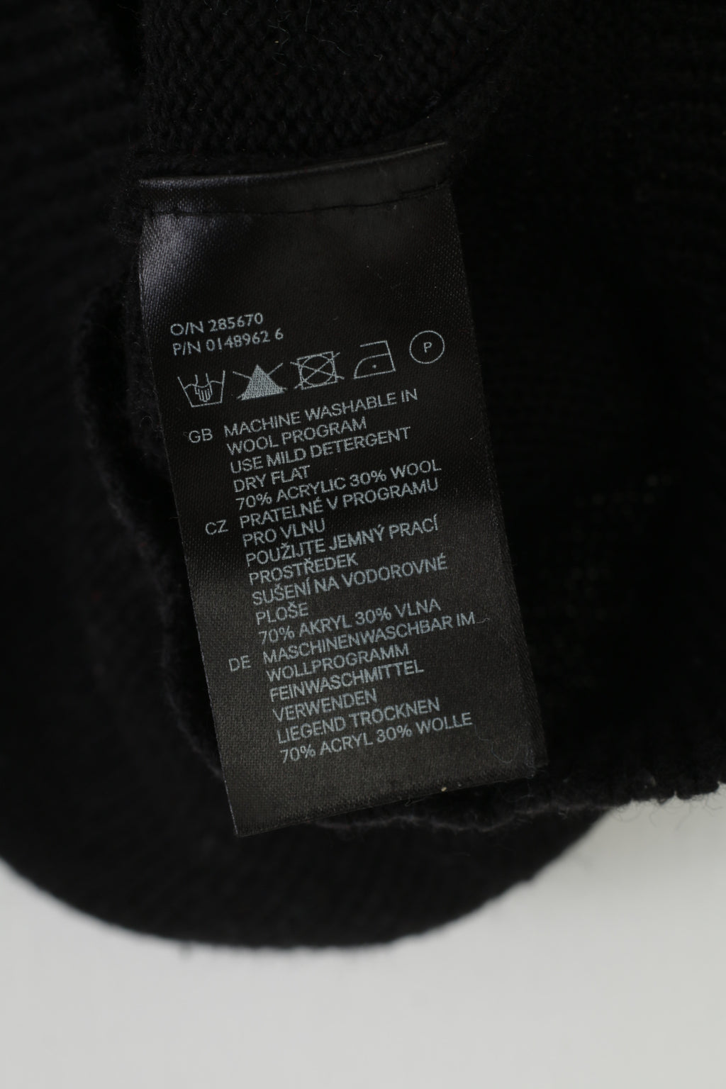 H&amp;M Homme M Pull Noir Col Rond MTV Laine Vintage Top