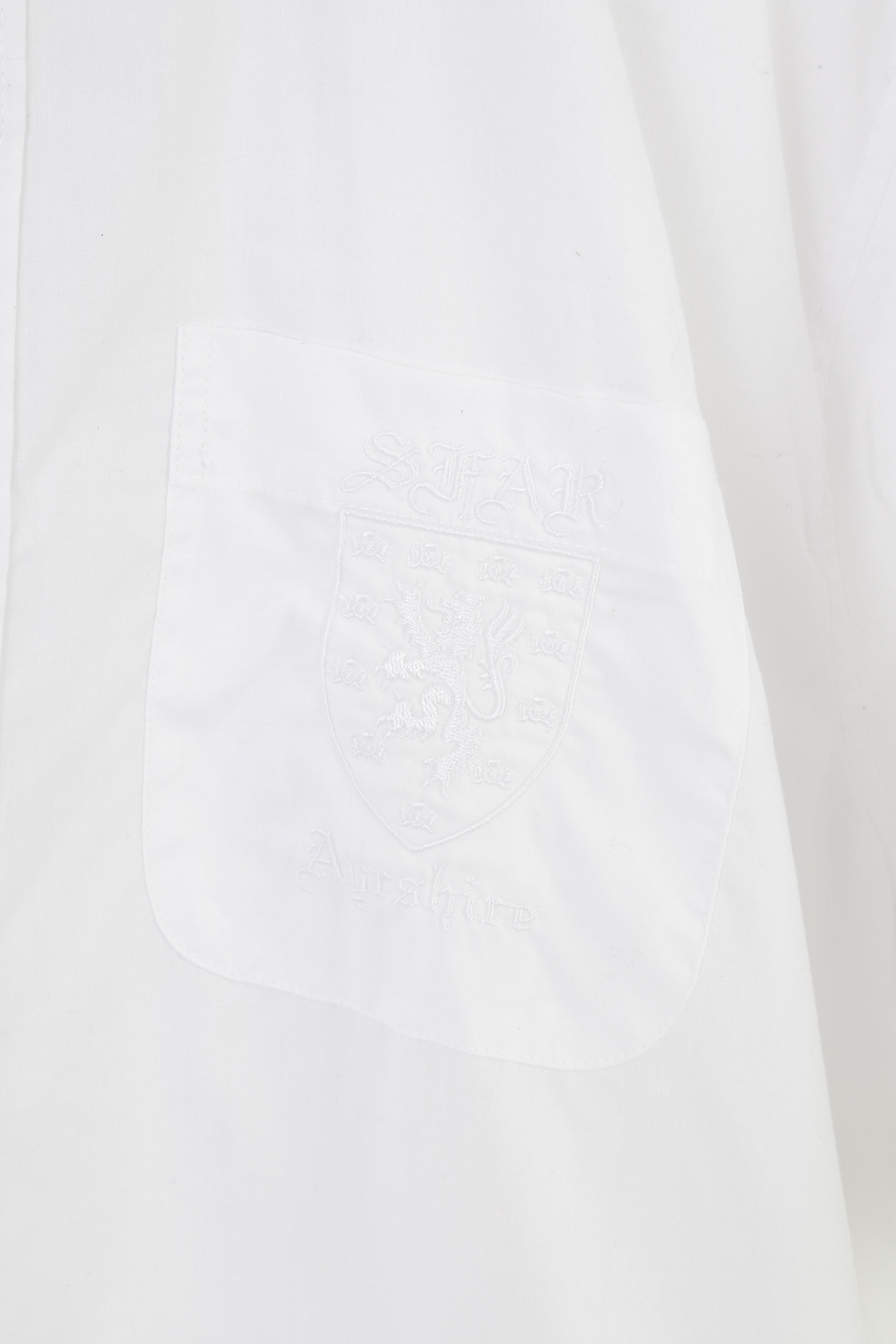 CKL Classique Hommes 17,5 XXL Chemise Décontractée Blanc Manches Courtes Col Classique Élégant Broderie Haut