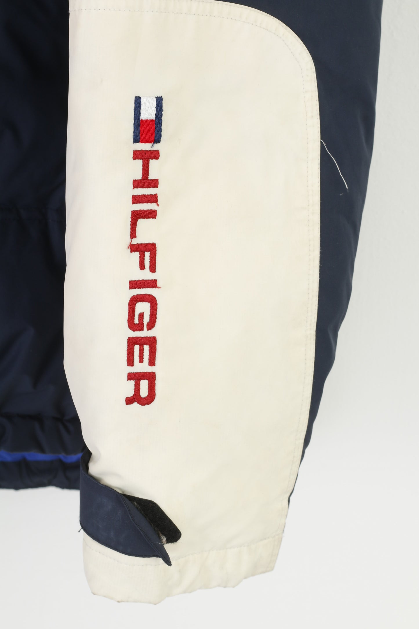 Tommy Hilfiger Hommes M Veste Marine Rembourré Fermeture Éclair Complète Vintage Top 