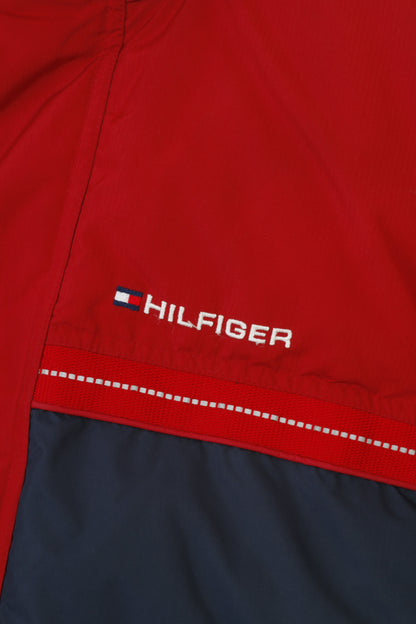 Tommy Hilfiger Giacca da uomo M Blu scuro imbottita con cerniera intera Top vintage 