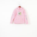 Vintage Woman L Hoodie Pink Padded Rick And Morty Sport Sweatshirt Kangaroo Top