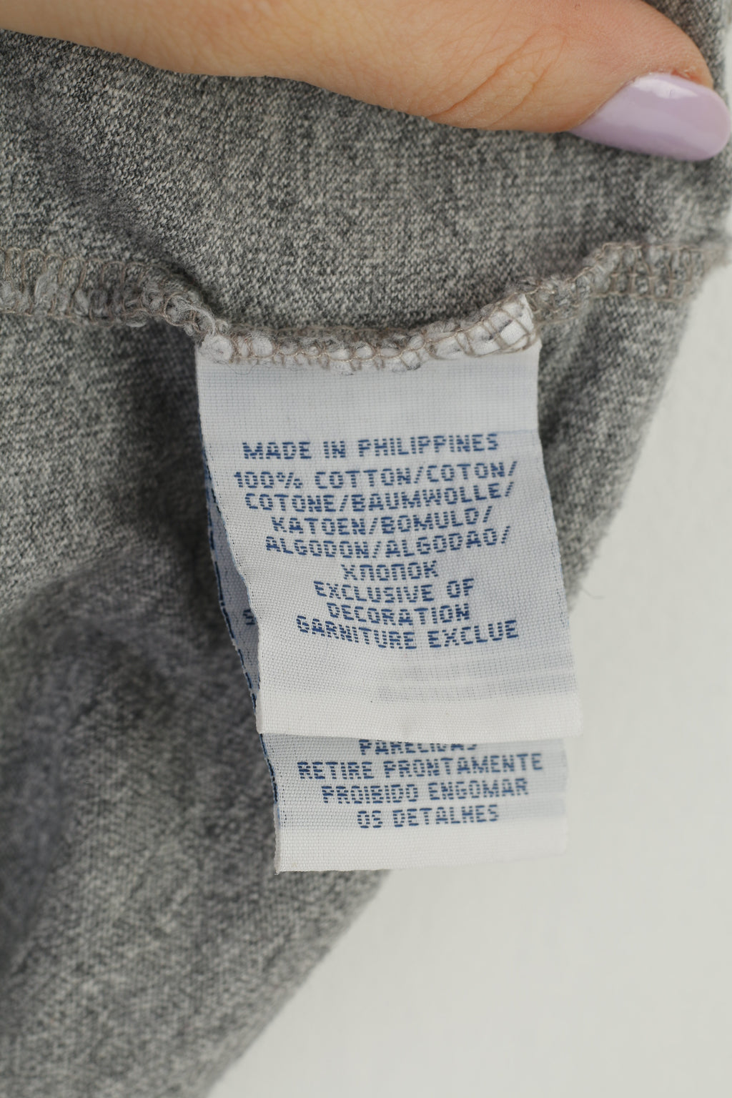 Polo Ralph Lauren Men L T-Shirt Grey Short Sleeve Cotton Vintage Top