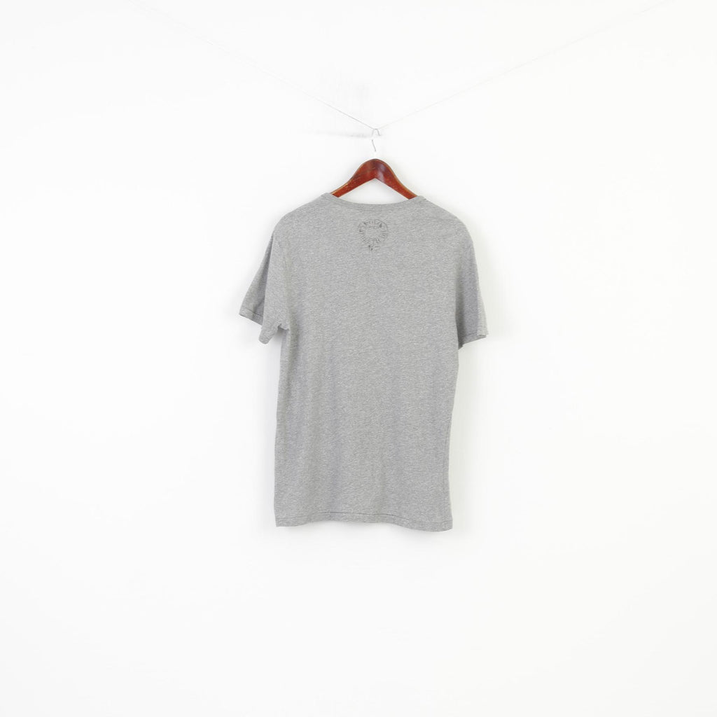 Polo Ralph Lauren Men L T-Shirt Grey Short Sleeve Cotton Vintage Top