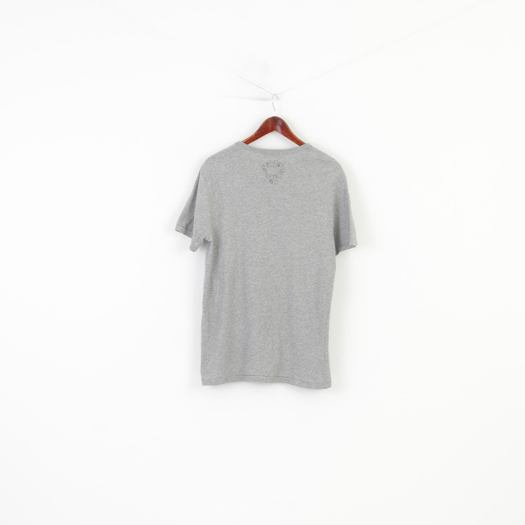 Polo Ralph Lauren Men L T-Shirt Grey Short Sleeve Cotton Vintage Top