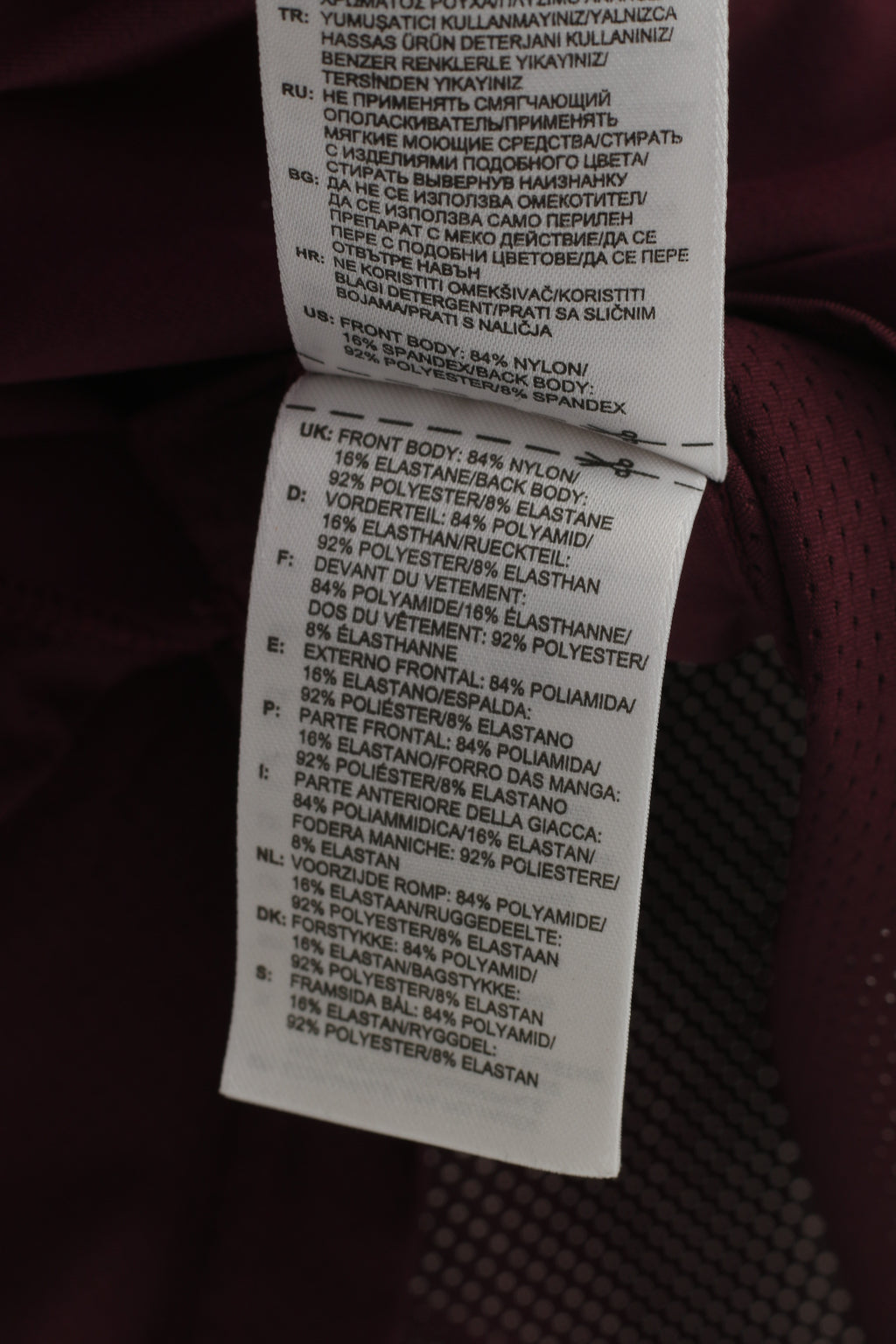 Reebok Woman XS Shirt Sport Bordeaux Col rond Manches courtes Training Nylon Stretch Top