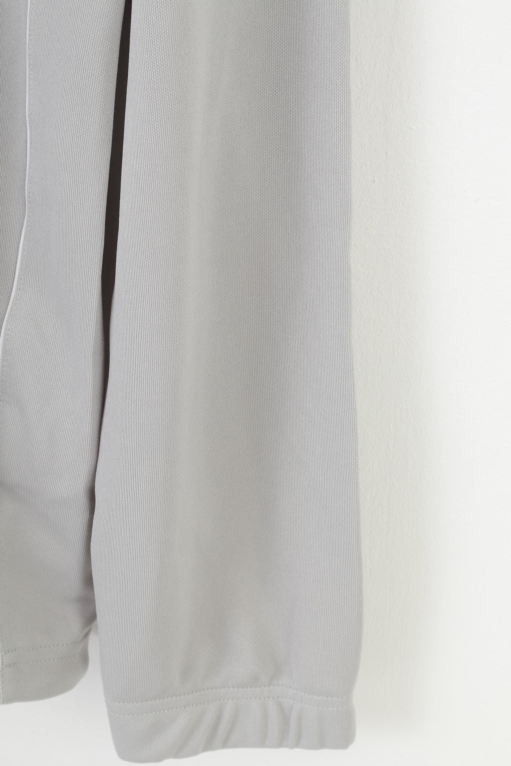 Felpa Adidas da uomo L grigia con zip e collo in poliestere, colletto vintage