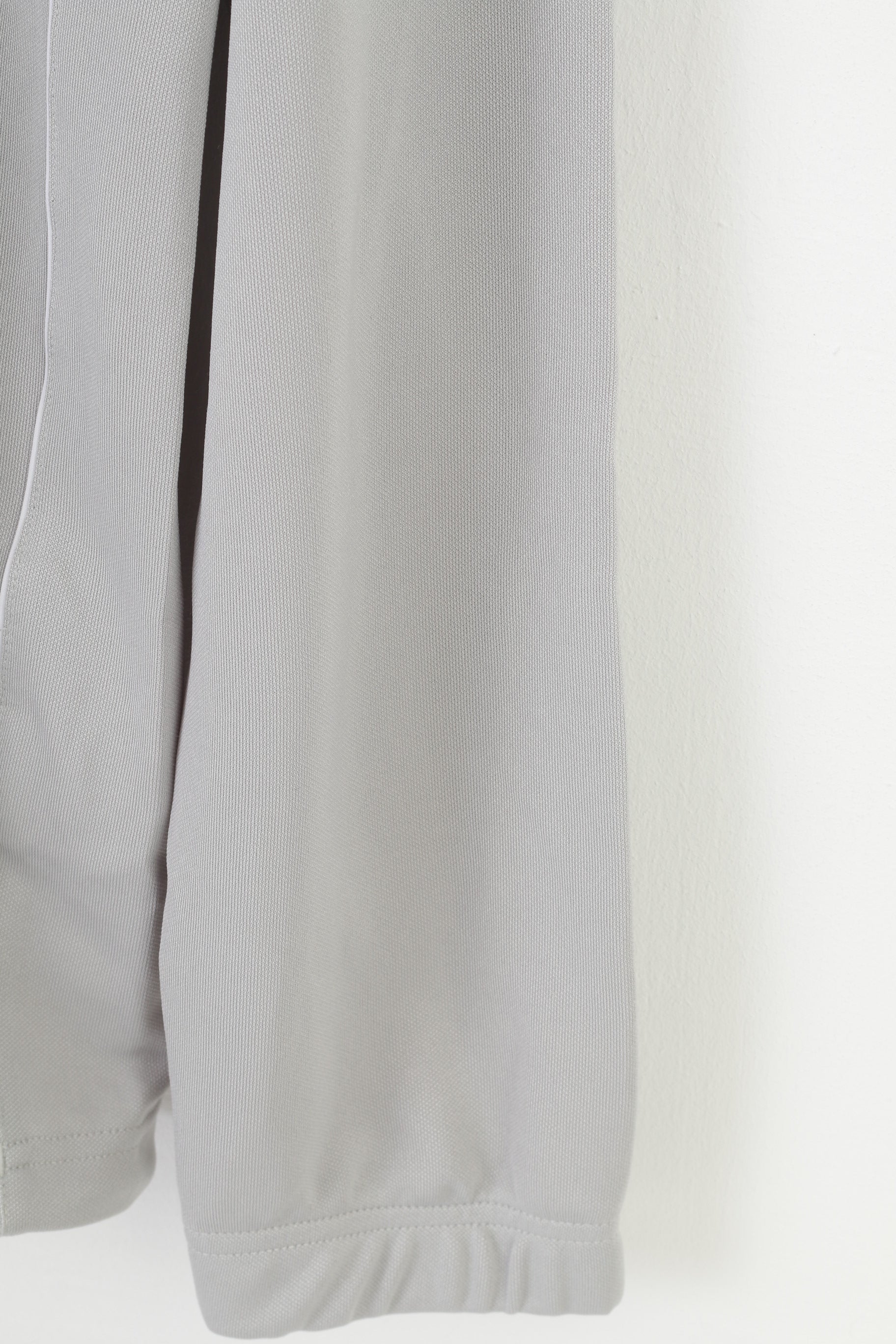 Adidas Men L Sweatshirt Grey Zip Neck Polyester Vintage Collar Top