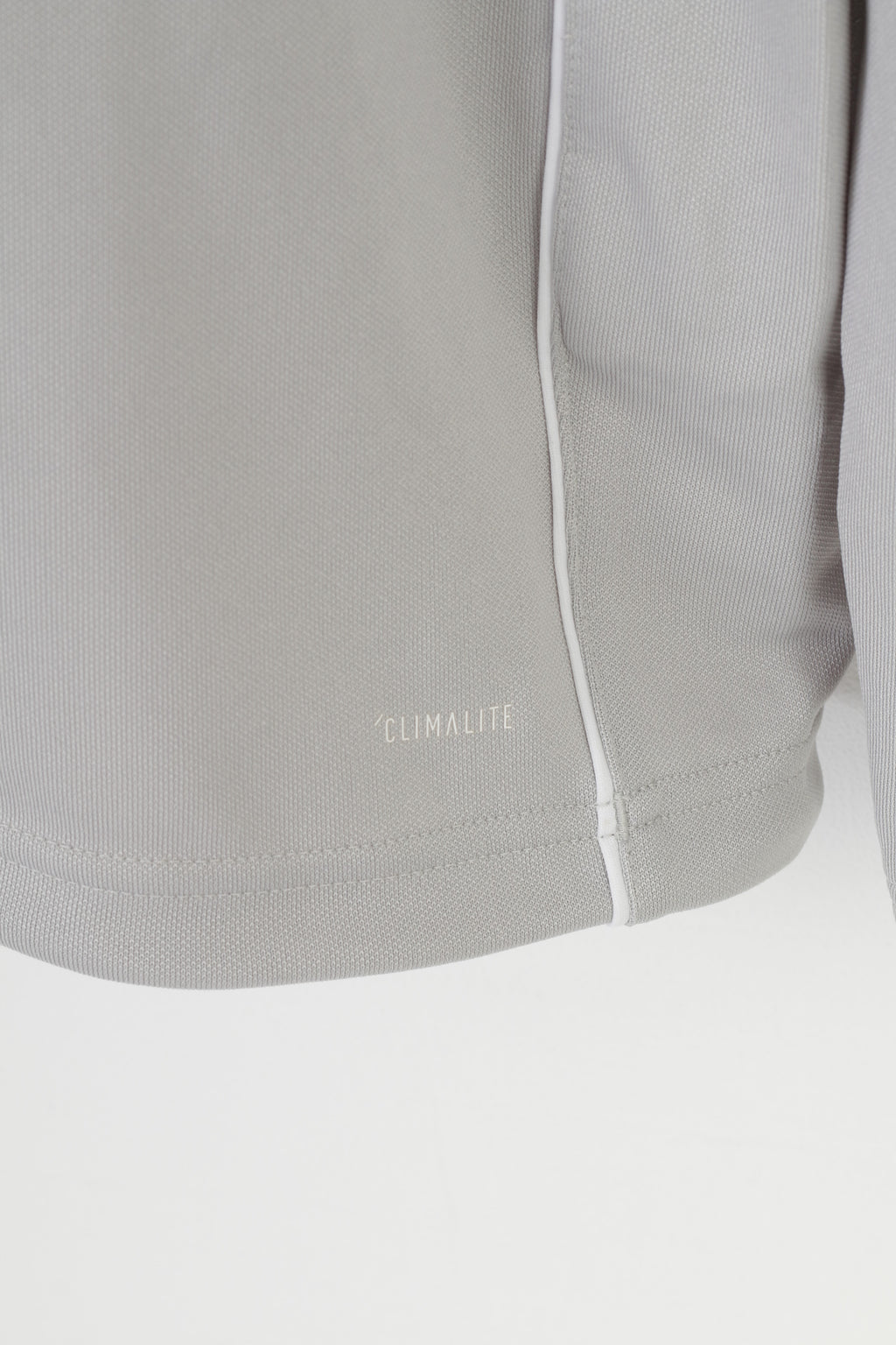 Felpa Adidas da uomo L grigia con zip e collo in poliestere, colletto vintage