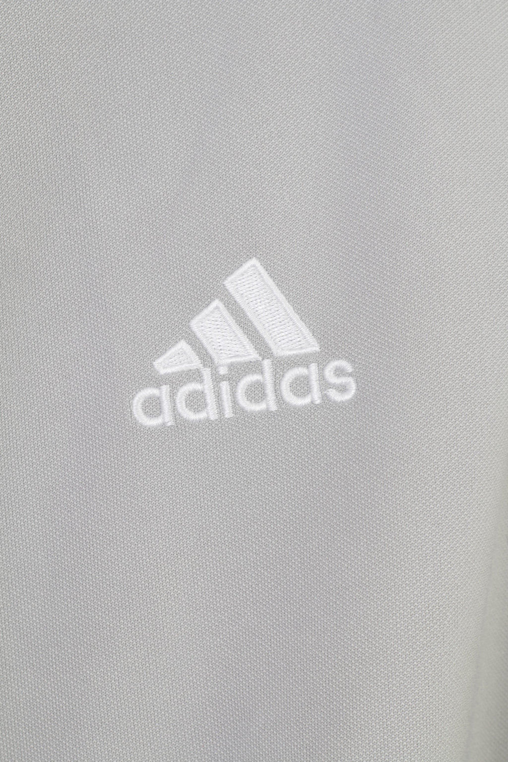 Felpa Adidas da uomo L grigia con zip e collo in poliestere, colletto vintage