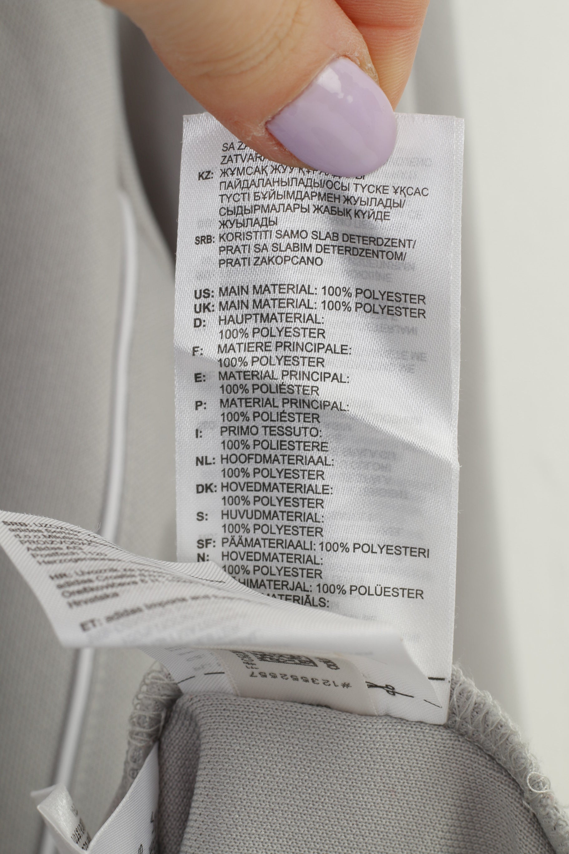 Felpa Adidas da uomo L grigia con zip e collo in poliestere, colletto vintage