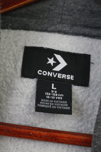 Converse Garçons L 12 Âge Sweat à capuche Gris Sport All Star Coton Kangourou Haut