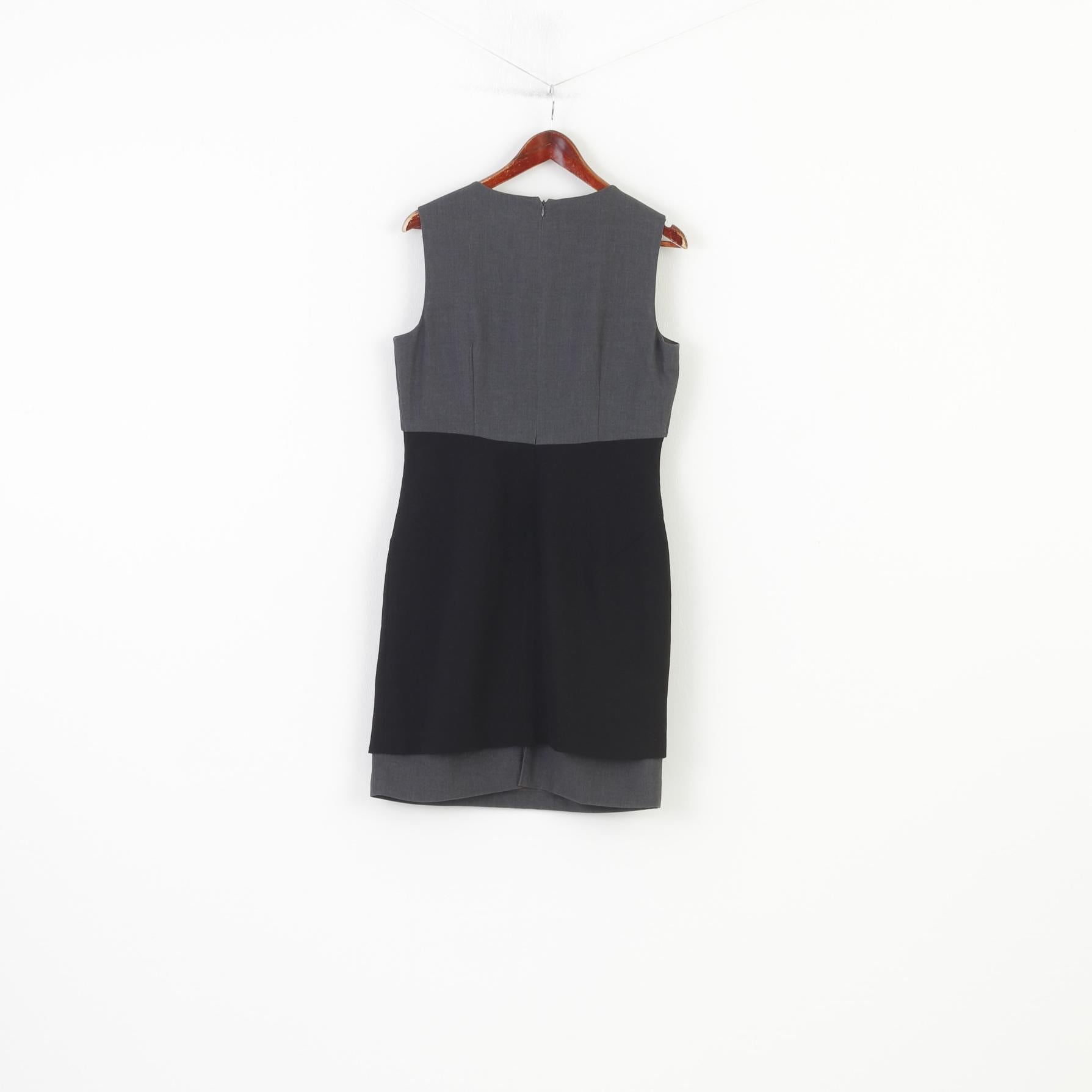 Calvin Klein Woman 10 M Dress Grey Sleeveless Elegant Vintage Midi