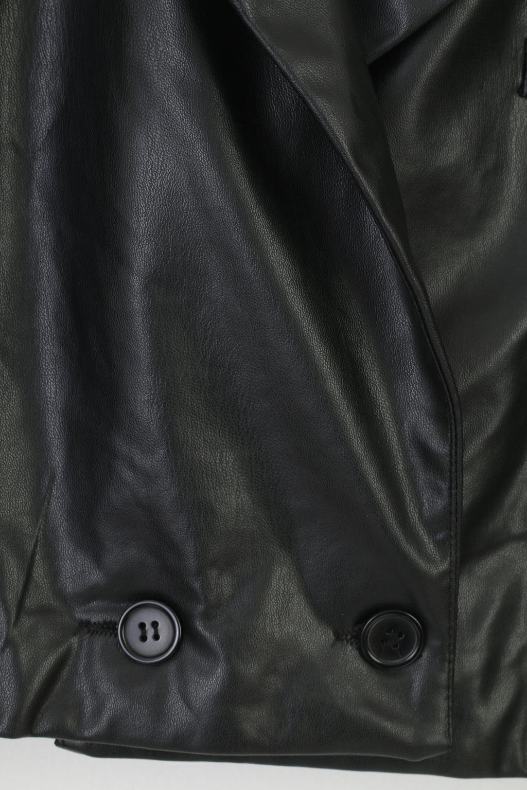 PrettyLittleThing Woman 38 M Jacket Black Double Breasted Faux Leather Blazer Vintage Top