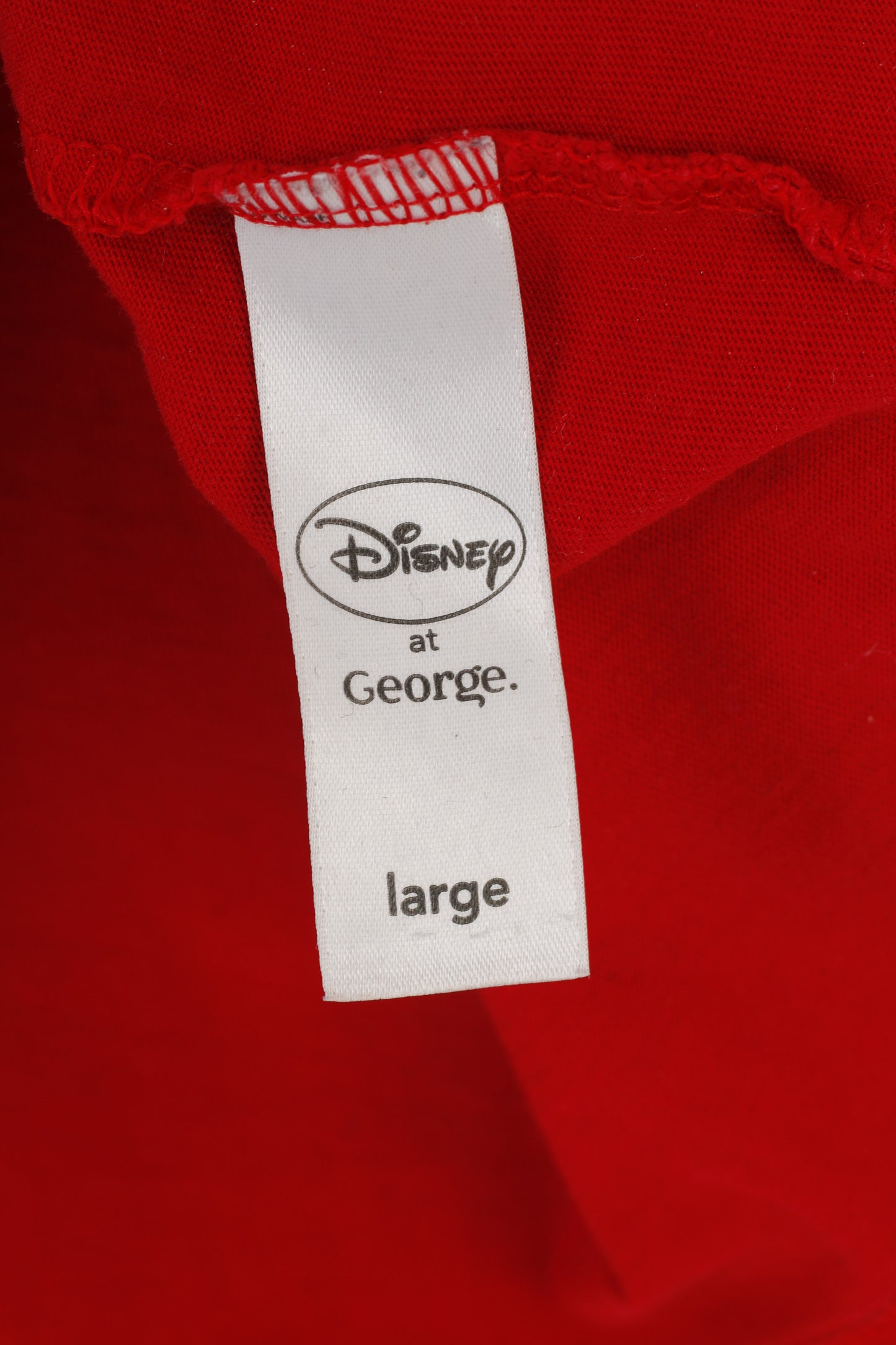 Disney Men L T-Shirt  Burgundy Cotton Short Sleeve Crew Neck Graphic Top