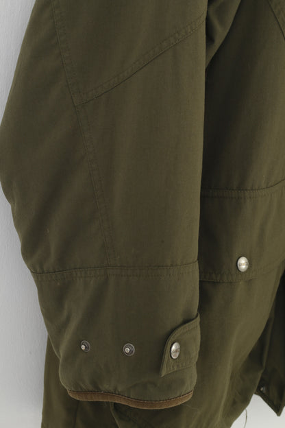 Schoffel Men 48 XXL Jacket Khaki Padded Hood Full Zipper Gore-Tex Polyamid Vintage Top