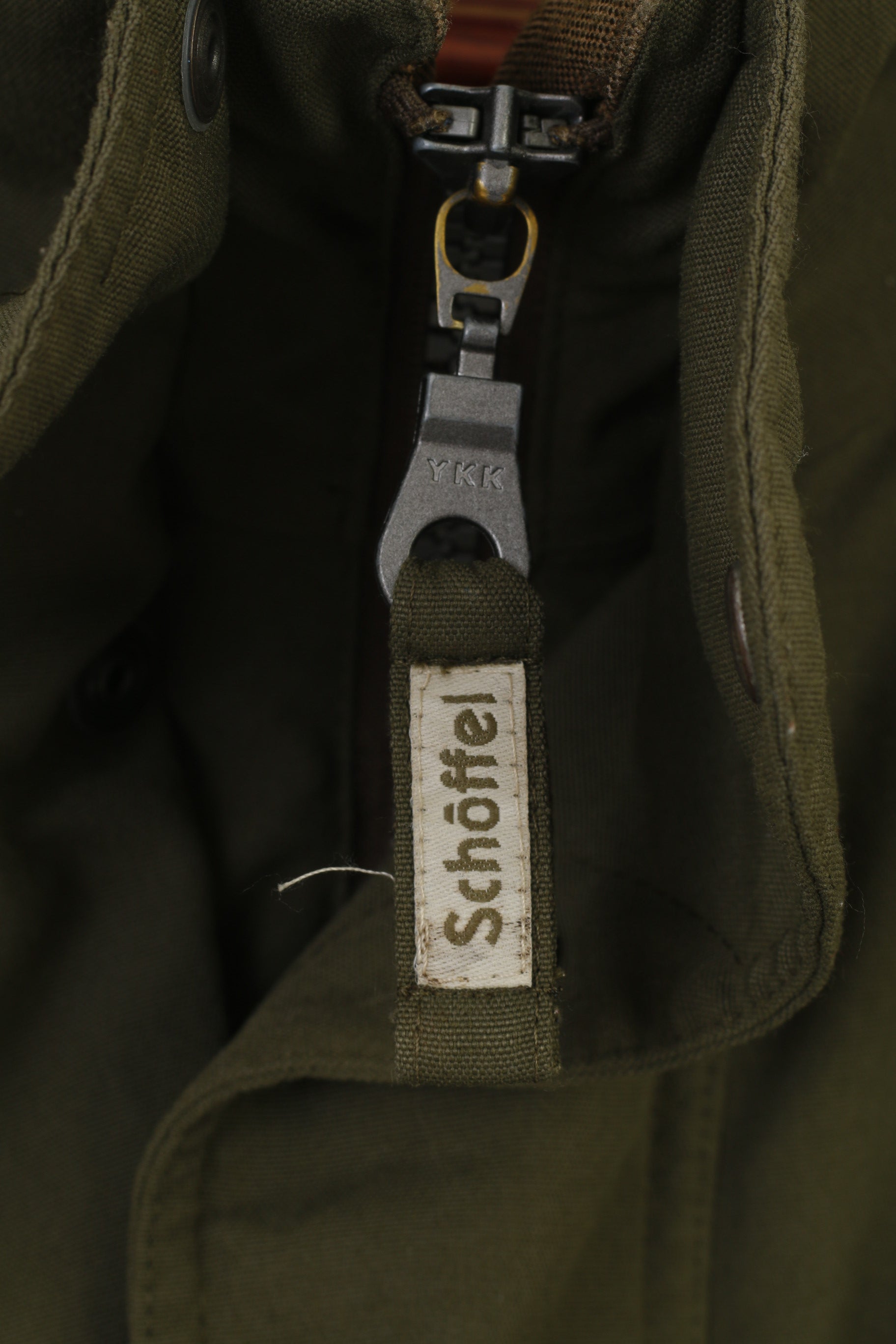 Schoffel Men 48 XXL Jacket Khaki Padded Hood Full Zipper Gore-Tex Polyamid Vintage Top