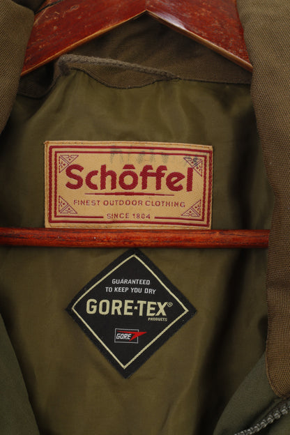 Schoffel Men 48 XXL Jacket Khaki Padded Hood Full Zipper Gore-Tex Polyamid Vintage Top