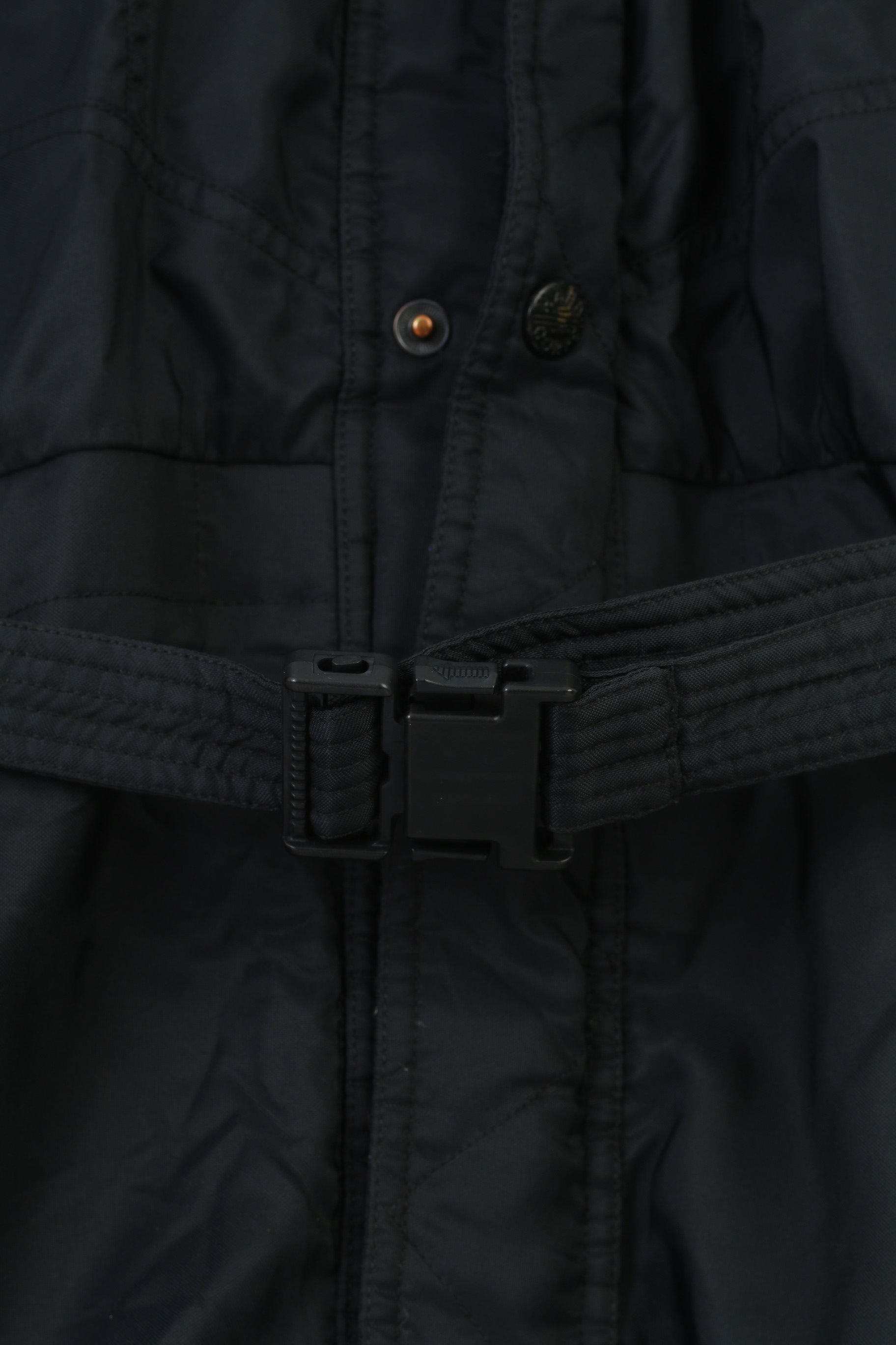 Hard Corps Men L Ski Suit Full Zipper Belt Padded Nylon Waterproof Navy Winter Snowboarding Vintage Snowsuit