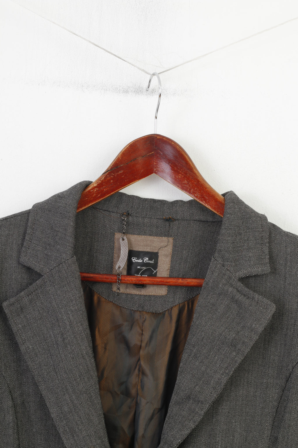 Emilio Corali Woman 42 L Jacket Brown Breasted Shoulder Pads Vintage Blazer Milano Vintage Top